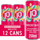 J2O Mocktail Strawberry and Orange Blossom Mojito, 250ml Can (Pack of 12)