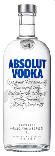 Absolut Blue Label Swedish Vodka - Litre